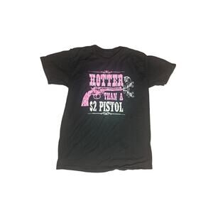 Y2K Lifestyle Classics “Hotter Than a $2 Pistol” Tee Black Pink Women’s S